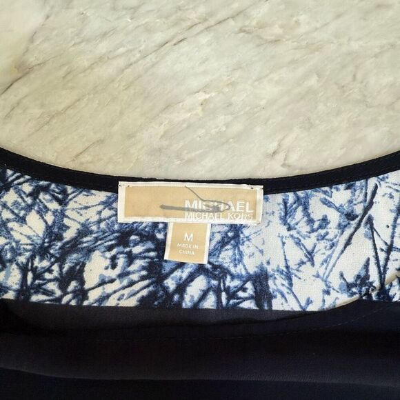 Michael Kors Blue striped Round Neck 3/4 sleeves Top Blouse oversized Size M - Picture 4 of 7